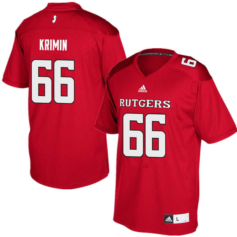 Men #66 Nick Krimin Rutgers Scarlet Knights College Football Jerseys Sale-Red